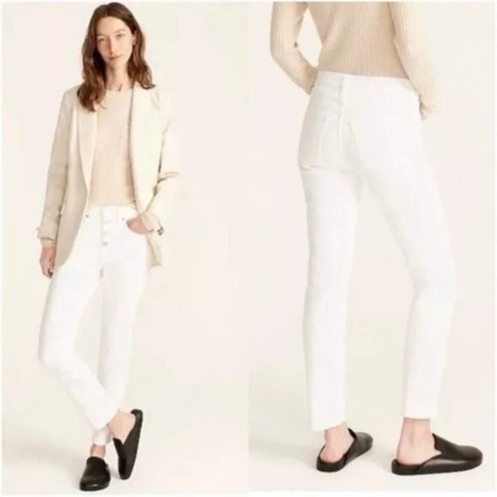 J. Crew White Vintage Straight Ankle Jeans Women's Size 34 NWT
